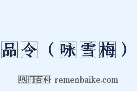 品令（咏雪梅）是什么意思的图片